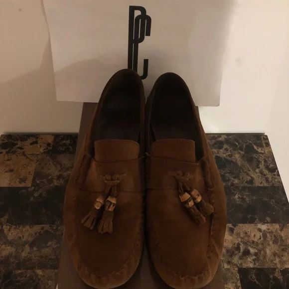 Gucci Moca Pelle S Gomma Suede Cudu Moccasin Loafers - Picture 4 of 10